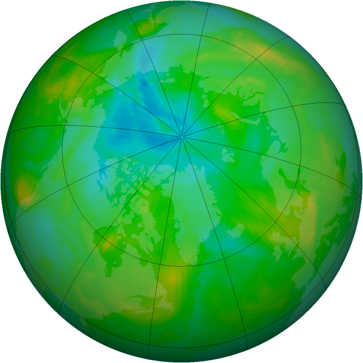Arctic ozone map for 31 July 1989